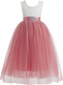 img 4 attached to Girl'S Lace Flower Tutu Dress A-Line Backless Princess Gown For Party Pageant