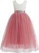 girl's lace flower tutu dress a-line backless princess gown for party pageant logo
