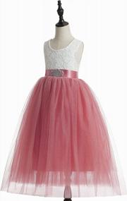 img 1 attached to Girl'S Lace Flower Tutu Dress A-Line Backless Princess Gown For Party Pageant
