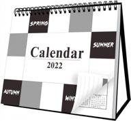 calendar 2022 - small desk calendar 2022, 8" x 6" standing desk calendar, thick paper office calendar for organizing & planning logo