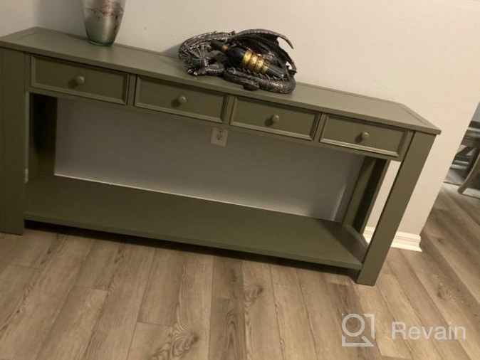 img 1 attached to Espresso Console Table With Drawers And Shelf - Ideal For Entryway, Hallway, Or Sofa Table Storage By P PURLOVE review by Cameron Rosa