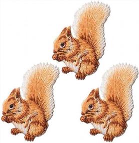 img 4 attached to 3 Pack Cute Squirrel Embroidered Patches, Iron On & Sew On Applique For Men Women Boys Girls Kids Backpack Customization