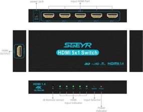 img 3 attached to SGEYR 5X1 HDMI переключатель: выбирайте с легкостью из 5 устройств и поддержкой 4K Ultra HD