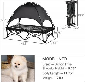 img 2 attached to Stay Cool In Style: Elevate Your Pup'S Comfort With The PawHut Raised Dog Bed With Removable Canopy
