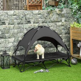 img 3 attached to Stay Cool In Style: Elevate Your Pup'S Comfort With The PawHut Raised Dog Bed With Removable Canopy