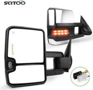 🚘 scitoo tow mirrors for 1988-1998 chevy gmc c/k 1500 2500 3500, 1992-1999 gmc c/k 1500 2500, suburban tahoe yukon - power chrome smoke led signals - pair side mirrors logo