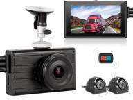 🚚 vsysto 3ch truck dash cam: hd 1080p front & 720p sides backup camera dvr for semi trailer van tractor car vehicle rv - waterproof, night vision, g-sensor логотип