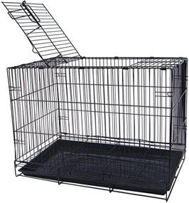 img 1 attached to YML 20-Inch Small Animal Crate with Wire Bottom Grate and Plastic Tray in Black