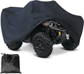 img 4 attached to 🏍️ Waterproof LotFancy ATV Cover | Heavy Duty 300D Black Quad Cover - M 76" L x 45" W x 33" H: Fits Kawasaki, Polaris, Suzuki + More