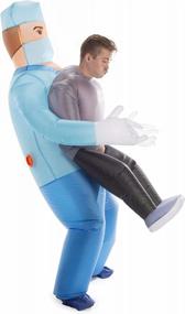img 4 attached to Inflatable Adult Halloween Costume - Funny Blow Up Doctor Suit For Heimlich Maneuver, Multicolor
