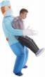 inflatable adult halloween costume - funny blow up doctor suit for heimlich maneuver, multicolor logo