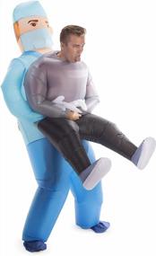 img 3 attached to Inflatable Adult Halloween Costume - Funny Blow Up Doctor Suit For Heimlich Maneuver, Multicolor