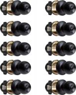 ilyapa keyless privacy door knob ball style matte black interior thumb turn lock 10 pack bed bath room handle logo