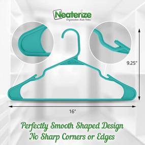 img 3 attached to Durable And Vibrant Plastic Clothes Hangers - Space Saving Laundry Solution In Aqua (20 Pack)