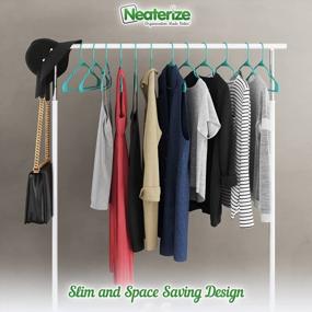 img 1 attached to Durable And Vibrant Plastic Clothes Hangers - Space Saving Laundry Solution In Aqua (20 Pack)