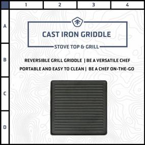 img 2 attached to STANSPORT 15" X 15" Cast Iron Reversible Griddle For Stove Top And Grill