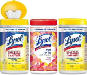 img 4 attached to 🧼 Lysol Disinfectant Wipes - Multi-Surface Antibacterial Cleaning Wipes, Mixed Fragrance Pack with Lemon & Lime Blossom and Mango & Hibiscus - (2 Packs of Lemon & Lime Blossom, 1 Pack of Mango & Hibiscus)