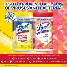 img 2 attached to 🧼 Lysol Disinfectant Wipes - Multi-Surface Antibacterial Cleaning Wipes, Mixed Fragrance Pack with Lemon & Lime Blossom and Mango & Hibiscus - (2 Packs of Lemon & Lime Blossom, 1 Pack of Mango & Hibiscus)