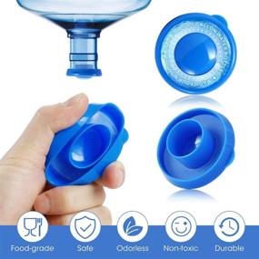 img 2 attached to 💧 Magicfour 5 Gallon Water Bottle Caps, 6-Pack Dew Water Cap Replacement, Upgraded Leakproof 55mm Dew Gallon Caps, Reusable Bottle Lids Compatible with Primo and Nestle Water Bottles