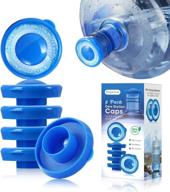 💧 magicfour 5 gallon water bottle caps, 6-pack dew water cap replacement, upgraded leakproof 55mm dew gallon caps, reusable bottle lids compatible with primo and nestle water bottles logo