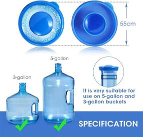 img 3 attached to 💧 Magicfour 5 Gallon Water Bottle Caps, 6-Pack Dew Water Cap Replacement, Upgraded Leakproof 55mm Dew Gallon Caps, Reusable Bottle Lids Compatible with Primo and Nestle Water Bottles