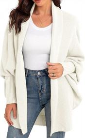 img 2 attached to Women'S Oversized Cable Knit Cardigan: GRECERELLE Kimono Batwing Wrap Sweater Outwear Coat