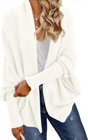 img 4 attached to Women'S Oversized Cable Knit Cardigan: GRECERELLE Kimono Batwing Wrap Sweater Outwear Coat