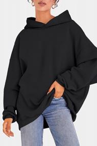 img 2 attached to Women'S Oversized Hoodies Fleece Pullover Sweatshirts Long Sleeve Loose Lightweight Fall Winter Clothes