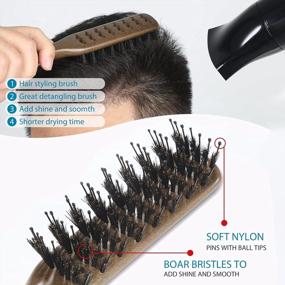 img 3 attached to BESTOOL Vented Hair Brush With Dual-Bristles For Women And Men - Great For Drying, Styling, Detangling Curly Long Thick Wet Or Dry Hair