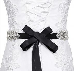 img 1 attached to Lovful Bridal Belt: 22In Rhinestone Wedding Dress Sash With Crystal Ribbon For Women