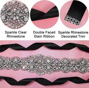 img 2 attached to Lovful Bridal Belt: 22In Rhinestone Wedding Dress Sash With Crystal Ribbon For Women