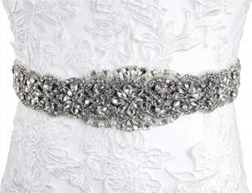 img 3 attached to Lovful Bridal Belt: 22In Rhinestone Wedding Dress Sash With Crystal Ribbon For Women