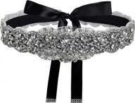 lovful bridal belt: 22in rhinestone wedding dress sash with crystal ribbon for women логотип