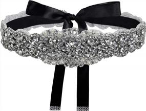 img 4 attached to Lovful Bridal Belt: 22In Rhinestone Wedding Dress Sash With Crystal Ribbon For Women