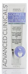 img 2 attached to Advanced Clinicals 5-In-1 Multi Correction Anti Aging Eye Serum Lotion W/ Retinol, Collagen, Vitamin C, & Manuka Honey. Reduces Appearance Of Dark Circles, Wrinkles, Crows Feet & Fine Lines, 2-Pack