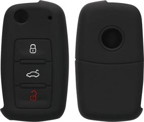 img 4 attached to 🔑 Black Key Cover for VW Skoda Seat - kwmobile Compatible