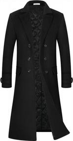 img 4 attached to Stylish Winter Trench Coat For Men: BOJIN Wool Blend Pea Coat In Classic Single Breasted Design, Ideal For Business And Casual Outfits