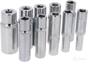 img 2 attached to 🔧 Utoolmart 1/4-inch Drive 6-Point Deep Socket Set - 10 Pcs, Metric Cr-v, Sizes 5mm-14mm