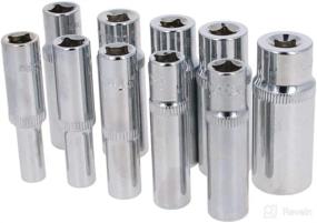 img 4 attached to 🔧 Utoolmart 1/4-inch Drive 6-Point Deep Socket Set - 10 Pcs, Metric Cr-v, Sizes 5mm-14mm