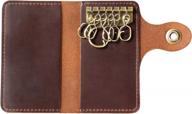 ancicraft leather key case with keychains, card holder, and wallet - perfect gift for men and women logo
