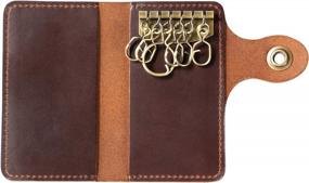 img 4 attached to Ancicraft Leather Key Case With Keychains, Card Holder, And Wallet - Perfect Gift For Men And Women