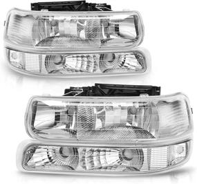 img 4 attached to 🚗 High-Quality AUTOSAVER88 Headlight Assembly for 1999-2002 Chevy Silverado / 2000-2006 Tahoe Suburban - Black Housing with Clear Reflectors