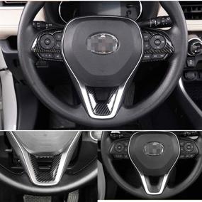 img 1 attached to ABS Carbon Fiber Tocatus Steering Wheel Cover Trim for Toyota Corolla RAV4 2019-2021 (3pcs)