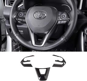 img 3 attached to ABS Carbon Fiber Tocatus Steering Wheel Cover Trim for Toyota Corolla RAV4 2019-2021 (3pcs)