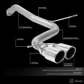 img 3 attached to 🚗 DNA Motoring CBE-MU-XB08-24L: Enhanced Performance Exhaust Axle Cat Back System with 3.5 Inch Muffler Tip