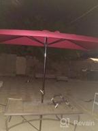 img 1 attached to ASTEROUTDOOR 11Ft Patio Market Umbrella With Push Button Tilt, Crank And 8 Sturdy Ribs For Lawn, Garden, Deck, Backyard & Pool - Red review by Neil Biondo