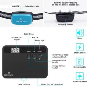 img 3 attached to MASBRILL Electric Dog Fence: Above Ground/Underground Pet Containment System with IPX7 Waterproof Rechargeable Fence Collars for Small, Medium, and Large Dogs - Includes 650 Feet of Copper Wire (Suitable for 2 Dogs)