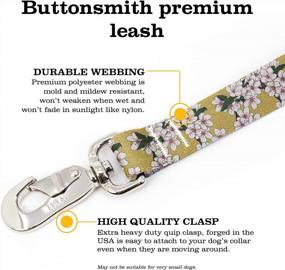 img 1 attached to Gold Cherry Fab Grab Leash With Three Handles And Quick Clasp - Heavy Duty Made In USA By Buttonsmith