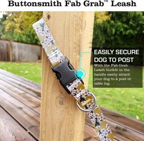 img 3 attached to Gold Cherry Fab Grab Leash With Three Handles And Quick Clasp - Heavy Duty Made In USA By Buttonsmith