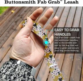 img 2 attached to Gold Cherry Fab Grab Leash With Three Handles And Quick Clasp - Heavy Duty Made In USA By Buttonsmith